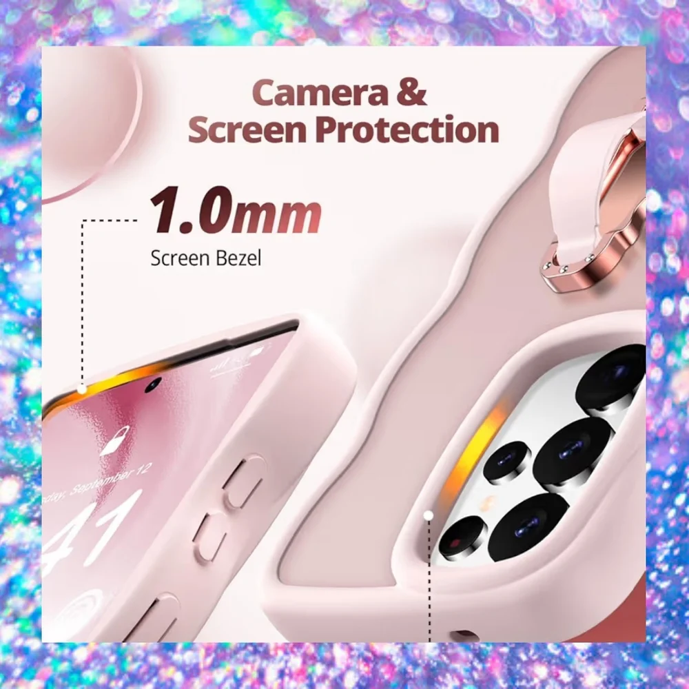 Case Compatible with Samsung Galaxy S25 Ultra with Strap & Kickstand/Finger Loop
